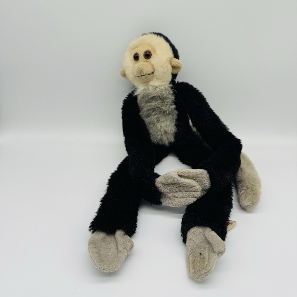 Aurora Vintage 17" Hanging Monkey Plush K&M Black And White Columbus